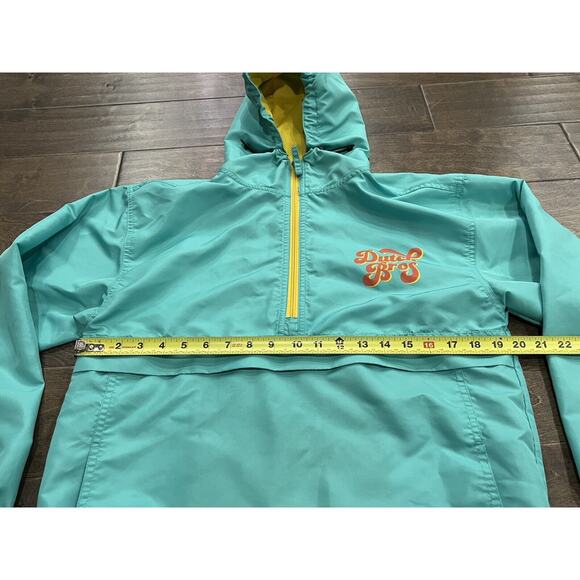 Dutch Bros Unisex Turquoise 1/2 Zip Windbreaker Hooded Pullover Jacket Size S - Picture 7 of 9